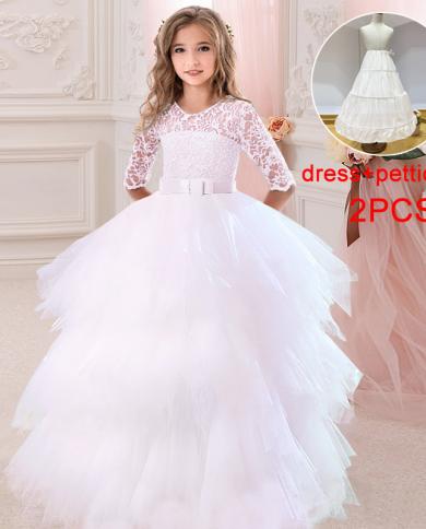 2023 מתבגר עם תחתונית ילדים שמלת שושבינה לילדות ילדים תחפושת נשף שמלות נסיכה ווסטידו מסיבת ילדה ג