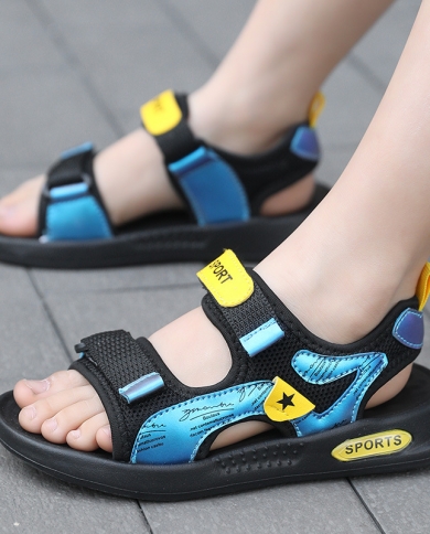 נעלי בנים קיץ 2023 סנדלי ילדים חדשים נעלי אופנתיות גדולות לילדים סנדלי רשת אביב סנדלי בנים נעלי חוף