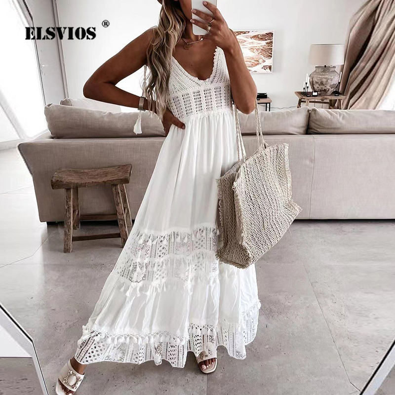 Casual lace maxi on sale dress