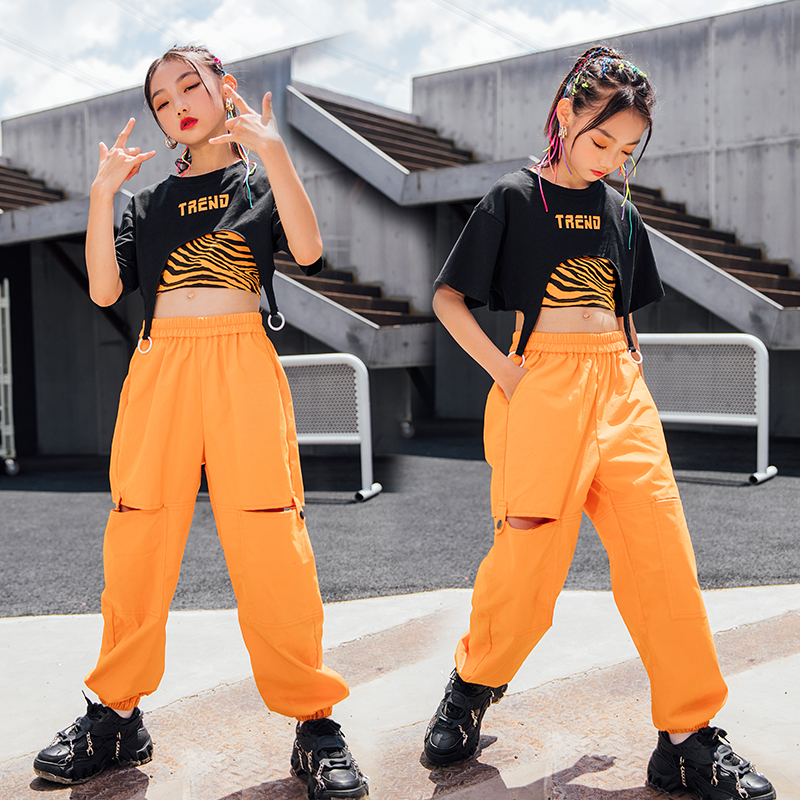 Buy Ameeha Girls Outfit Crop Tops and Cargo Pants Hip hop Dance Costume  Clothing for Summer (XS) at Amazon.in