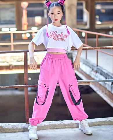 Jazz Dance Hip Hop Costume For Adults Single Sleeved Loose Cropped Trousers  Women Outfit For Stage Performances SL4544 From Hangtag, $21.28