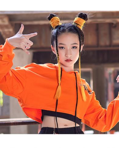 Hip Hop Dance Costumes For Kids Street Dance Clothes Orange Kpop Outfits  Girls Modern Cheerleader Stage Performance Wear DN4097 - AliExpress