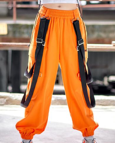 Orange Faux Leather Pants