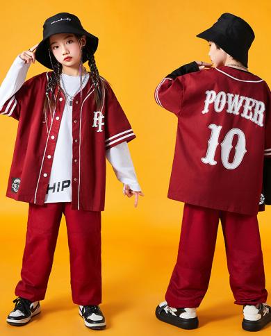 Fashion Kids Clothes Girls Tops Pink Pants Hip Hop Dance Costume