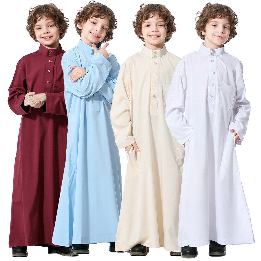 islamic boys jubba thobe thawb kaftan muslim clothing abaya prayer lon