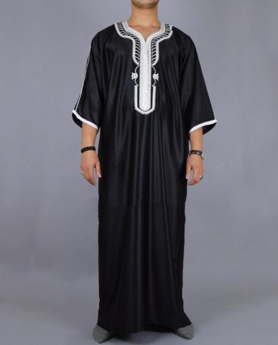 גלימות חולצה ארוכות לגברים קזואל נוער שחור גלימות מוסלמיות גברים ערבית עבאיה דובאי אביב וקיץ גובה תוב גובה