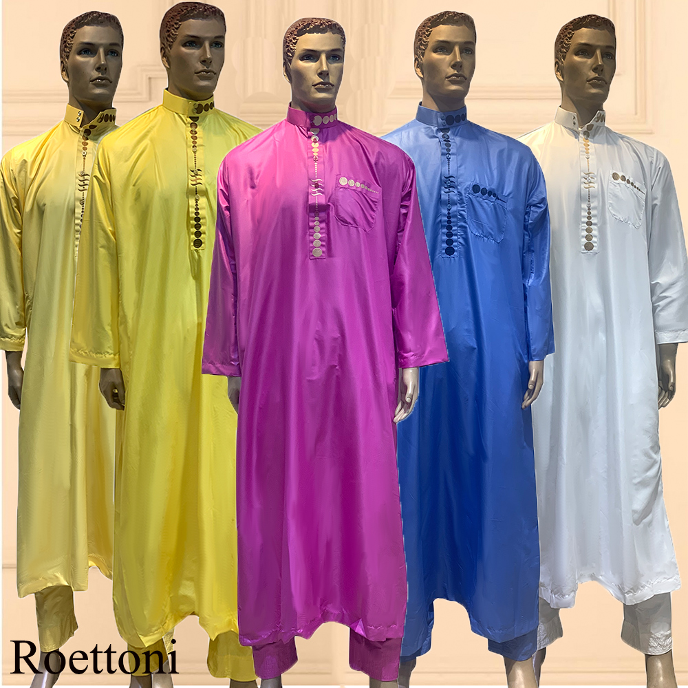 Muslim Men Thobe Pants Muslim Men's Clothing Mens Muslim Clothing Abaya Men  Muslim Jubba Thobe Color Blue size 60