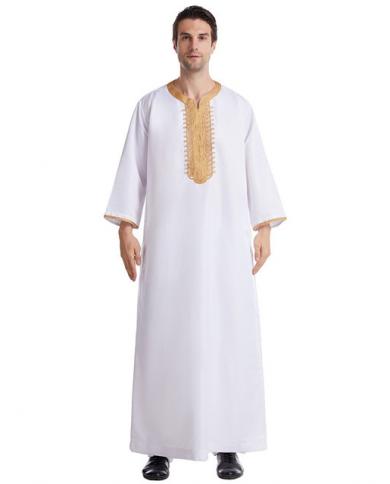 Men's Muslim Arab Dress Dishdasha Thobe Thoub Robe Arab Kaftan Traditional Jubbah Islamic Clothing Abaya Eid Ramadan Dub size 2xl Color 01 white Men's Muslim Arab Dress Dishdasha Thobe Thoub Robe Arab Kaftan Traditional Jubbah Islamic Clothing Abaya Eid Ramadan Dub size 2xl Color 01 white