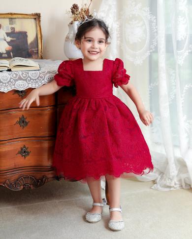 ילדה חדשה מסיבת יום הולדת שמלת צילום סטודיו תחרה פונצו שמלת נסיכה robe de mariée שמלת ילדה yt078