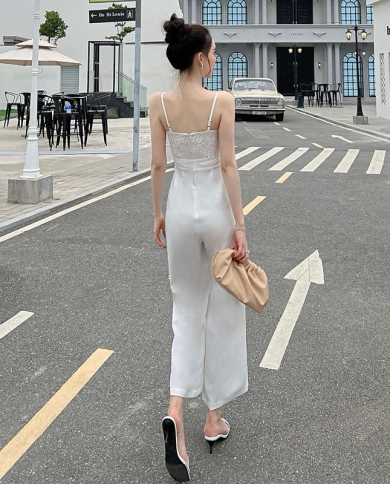 Amazon.com: MALAIDOG Womens Fashion 3/4 Sleeve Flowy Elegant Jumpsuit  Formal Belted Deep V Neck High Waist Wide Leg Dress Trousers Romper :  Clothing, Shoes & Jewelry