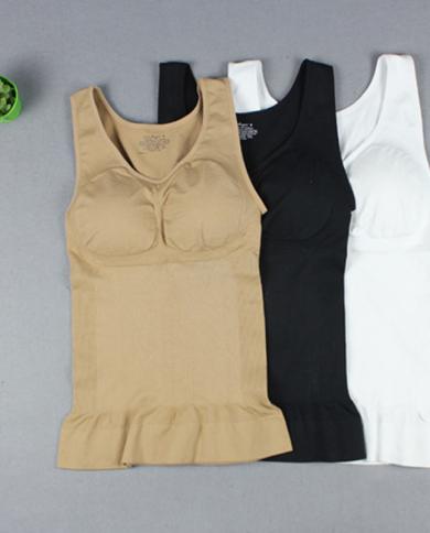 נשים מחטבי דחיסה חולצות cami shapewear אפוד להרזיה עם רפידות חזה מעצבי תחתונים חלקים לגוף