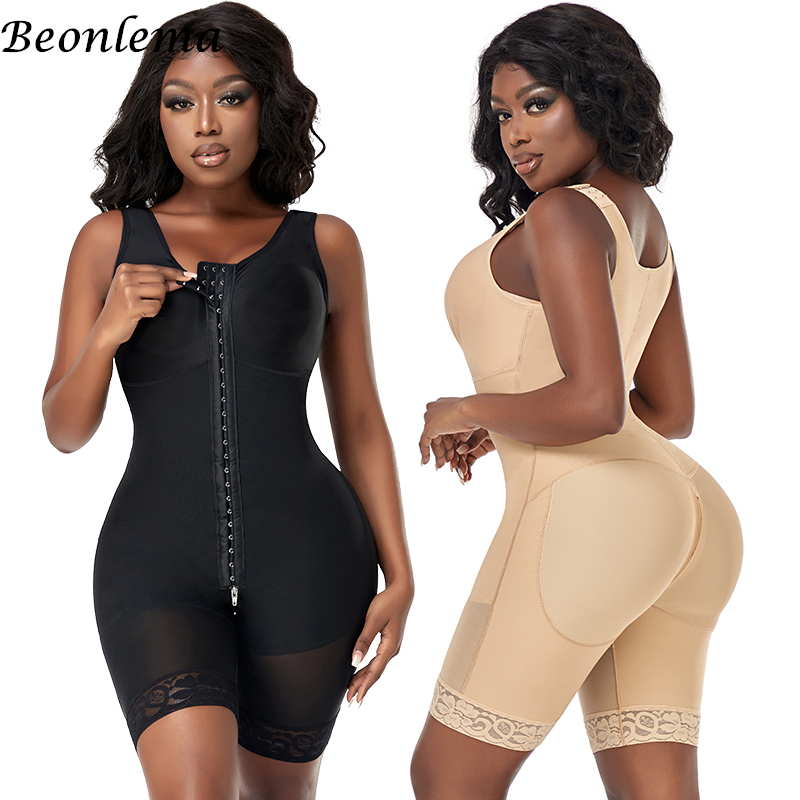 Fajas Post Surgery Sapewear For Women Colombian Zipper Crotch Bodysuit Bbl  Slimming Sheath Waist Trainer Body Shaper Sh size S Color Nude