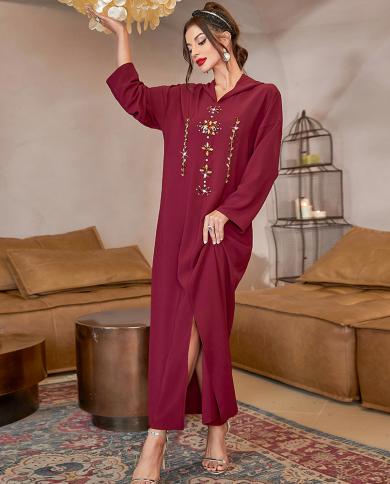 קפטן מרוקאי דגלבה אבאיה דובאי עבודת יד יהלום קפטן לנשים שמלה מוסלמית שמלות ערב ערב ערב איסלם
