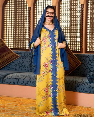 גלביה מוסלמית אופנה שמלת חיגאב לנשים חלוק אתני אבאיה דובאי טורקיה ערבית שמלות מסיבה איסלאם ביגוד ערבי