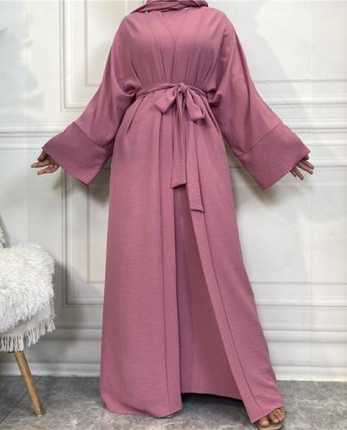 strapless open back dress With Pockets 11 Color Options Kimono Cardigan Open Abaya Dress For Mus   Urgarment