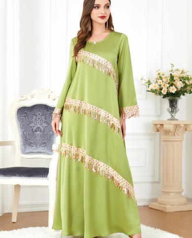 שמלות מסיבה אבאיה לנשים דובאי 2023 מוסלמית שמלת אבאיה נצנצים שרוולים ארוכים חלוק קפטן לונג איסלאם הודו טורקיה