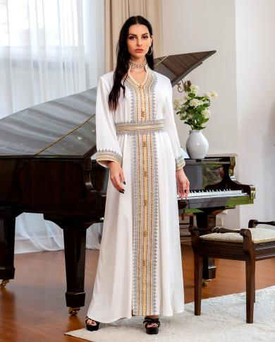 שמלה ערבית מוסלמית גלביה קפטן שמלות ערב לנשים אבאיה דובאי שמלת מסיבה ערבית סעודית איסלאם בגדי מרוקו