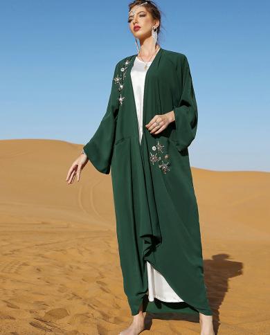 יהלומים בעבודת יד מרוקאי קפטן עבאיות לנשים שמלה ערבית ארוכה דובאי אבאיה קימונו קרדיגן סעודית גלביה מסיבת e