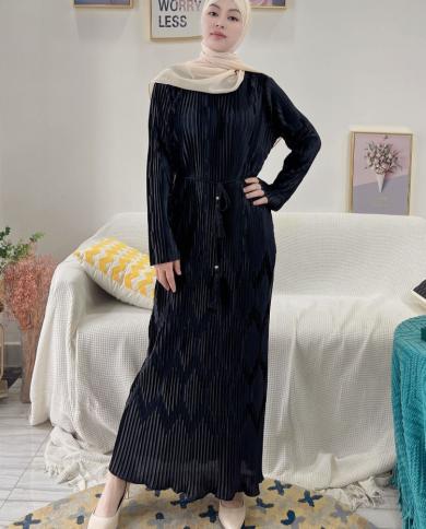 קפלים עיד עבאיה דובאי טורקיה הסעודית קיץ רגיל מוסלמי אופנה חיגאב איסלאמי שמלה לנשים ערב מסיבת ערב לבוש צנוע