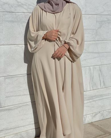 סט תואם 3 חלקים פתוח קימונו עבאיה נשים מוסלמיות נידה ערבי איסלאם דובאי תלבושת טורקיה מתחת לשמלת חיגאב פנימית של עבאיה