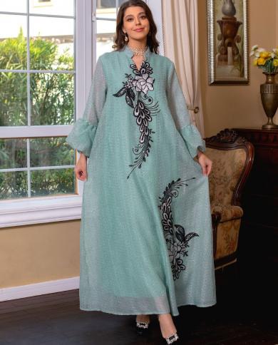 רקמה גלביה שמלת חיגאב לנשים אבאיה דובאי חיקוי פשתן מוסלמי קפטן חלוק ערבית מרוקאי קפטן מסיבת ba