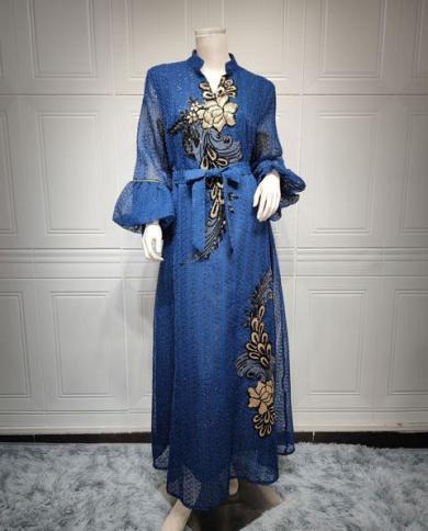 Embroidery Jalabiya Hijab Dress For Women Abaya Dubai Imitation Linen Muslim Kaftan Robe Arabic Moroccan Caftan Party Ba size L Color Navy Embroidery Jalabiya Hijab Dress For Women Abaya Dubai Imitation Linen Muslim Kaftan Robe Arabic Moroccan Caftan Party Ba size L Color Navy