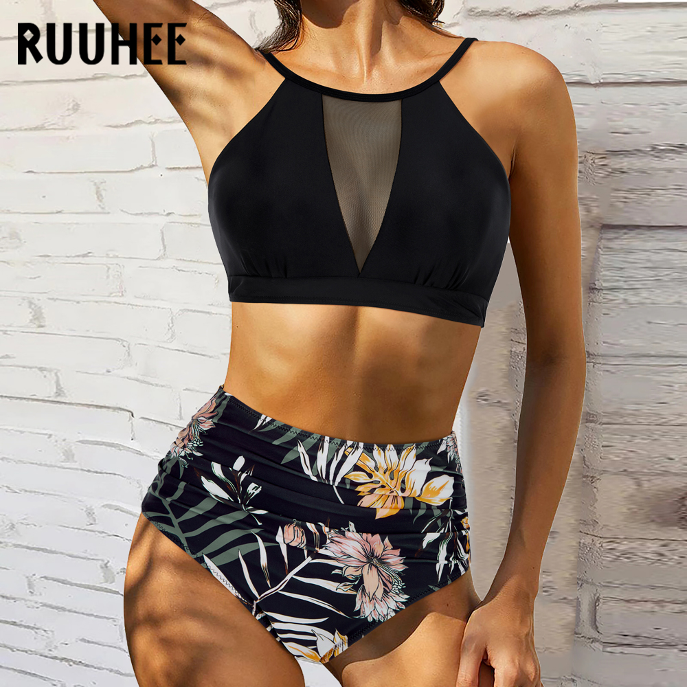 Ruuhee 2023 High Waisted Bikini Women Twist Swimsuit Women