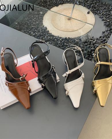 נעלי עקב מרובע פרדות נעלי עקב slingback נעלי סנדל עקב אלגנטי 2023