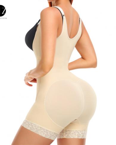 faja shapewear בגד גוף מותן מאמן גוף מעצב נשים תחתוני בקרת בטן פתוחים תחתוני מפשעה רוכסן ואבזמים מתכוונן