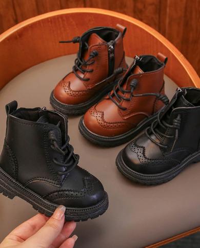 2023 נעלי חורף ילדים מגפי מרטין שרוכים מגפי צלסי פלטפורמת בנים נעלי בנות נעלי הבלטות רכיבה על אופנוע בוז