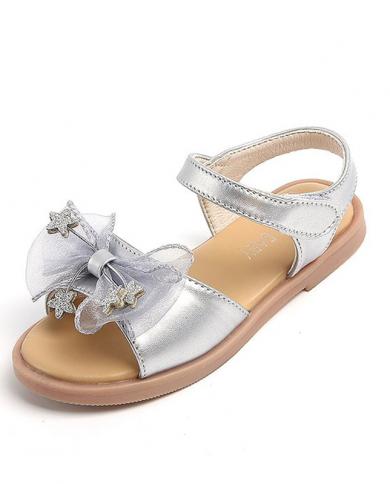 סנדלי בנות קשת נעלי חוף לבנות ילדים נעלי קיץ כוכב סנדלים שטוחים רצועת קרסול סנדליות נעלי נסיכה עיצובי