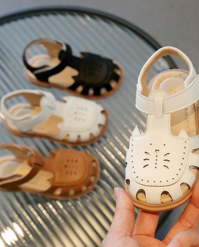 סנדלי ילדים חדשים נעלי נסיכה בנות מרי גינס נעלי קיץ עור חתול נעלי חוף לילדים בנים סנדל