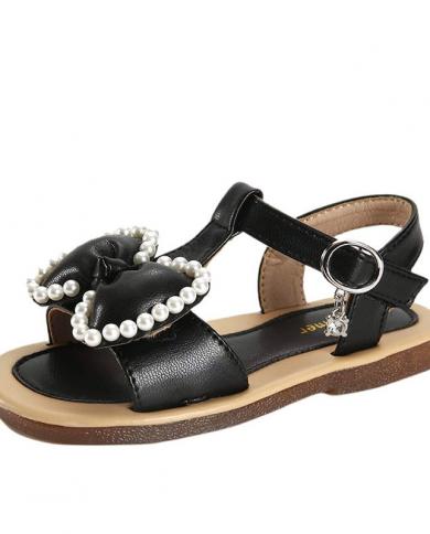 סנדלי בנות פנינים נעלי חוף נעלי נסיכה t strap מחרוזת חרוז בנות ילדים נעלי מעצבים לפעוטות סנדלי ילדה weddi