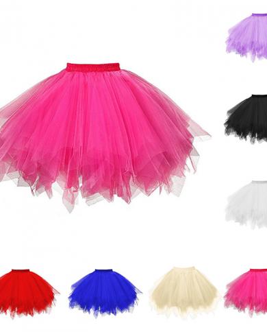 טול שכבות נשים בלט ריקוד pettiskirt אופנה טוטו למבוגרים חצאית ריקוד נשים חצאית מיני נפוחה גזה קפלים