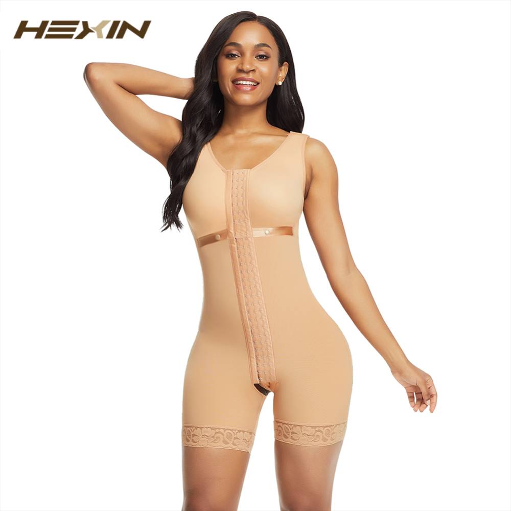 Hexin Full Body Shaper Shapewear Slimming Belt Girdle Corset Butt Lifter  Tummy Control Underwear Postpartum Faja Waist T size XXL Color Long nude