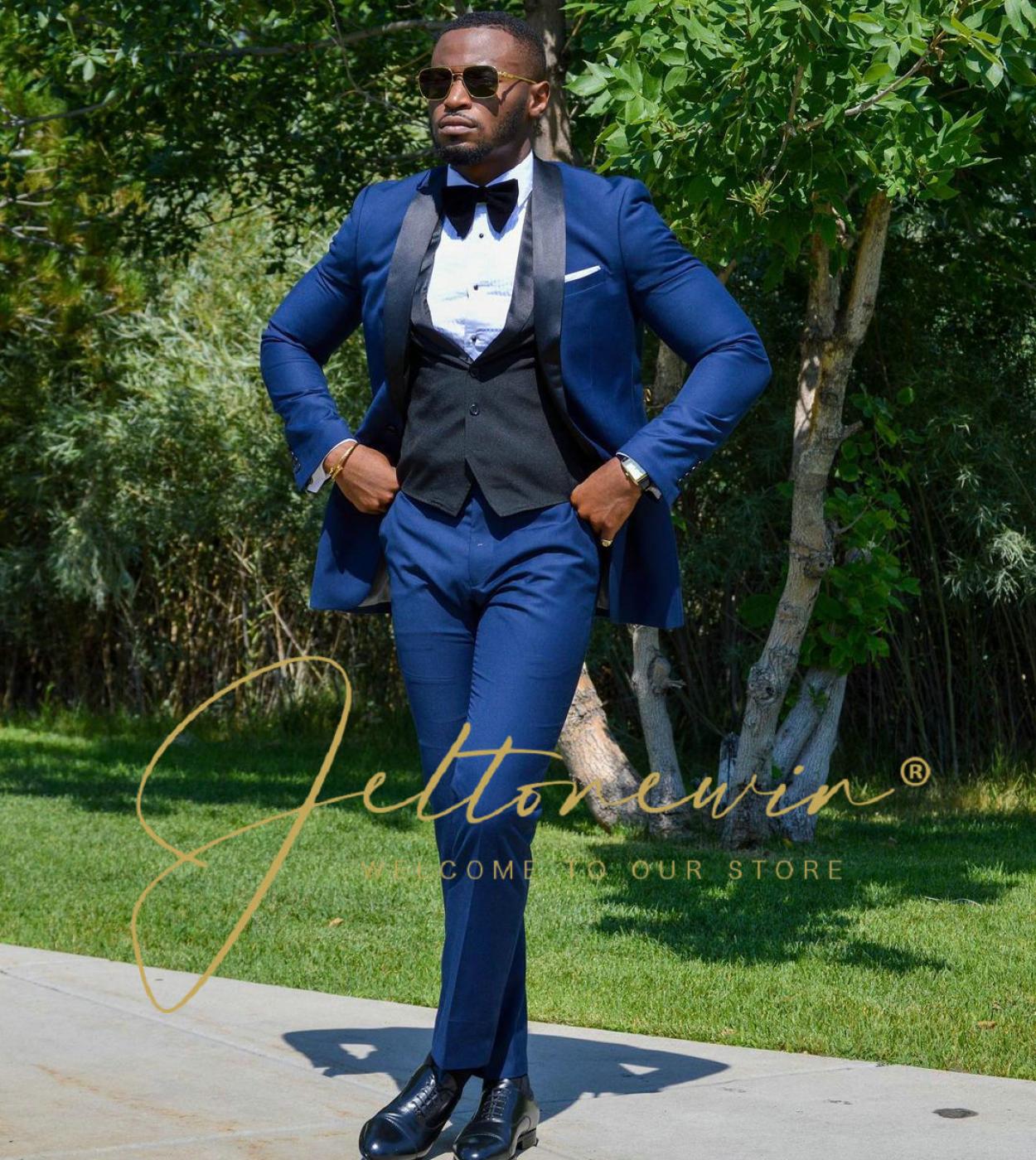 Men Formal Slim Fit Tuxedo Prom Suit Male Groom Wedding Blazers Best Man  Set Jacket Pants Wedding Suits For Men Costume Color As Picture size custom  made