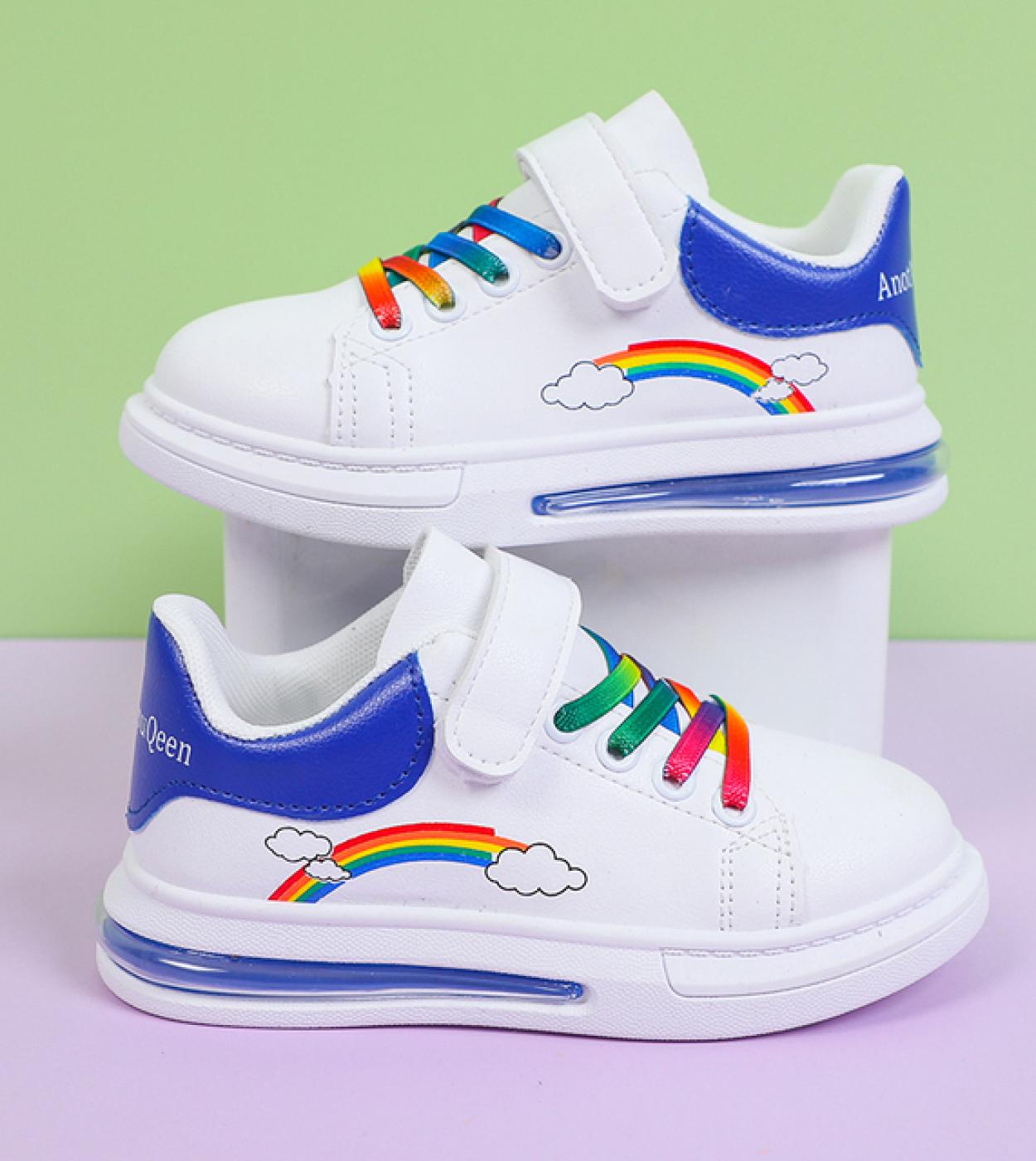 Women's Rainbow Color Sports Shoes, Fashion Lace Up Low Top Sneakers,  Casual Running Shoes - Temu Italy