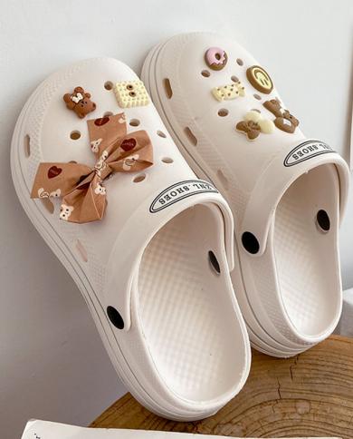 אופנה נעלי חור ילדה נעלי חוף 2023 סנדלים חמודים חדשים תחתון עבה נעלי החלקה תחתון רך eva קיץ נשים sl