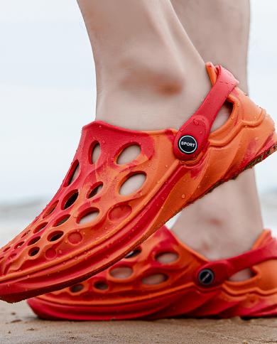 קיץ נעלי קזואל גברים סנדלי רשת נושמת זוג רומאי שכשוך נעלי חוף נעלי ספורט קצף רצים הסוואה גברים שחייה