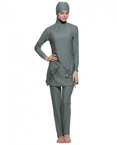 בגד ים במידות גדולות לבורקיני מוסלמי אופנה בגדי ים נשים חתיכה אחת בגד ים שרוולים ארוכים בגדי ים מוסלי