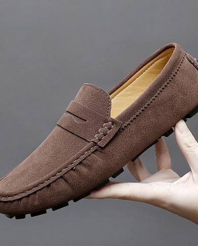 נעלי גברים חדשות 2023 אביב קיץ אופנה נעלי סירה נעלי גברים הנעלה באיכות גבוהה שעועית משייף חצי גרר סט רגל