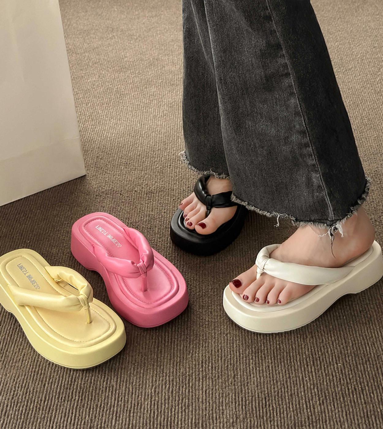 Designer platform flip outlet flops