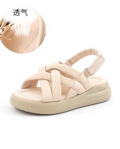 Women Flat Sandals Open Toe Thick Sole Simple Breathable Shoes For Summer |  Fruugo NZ