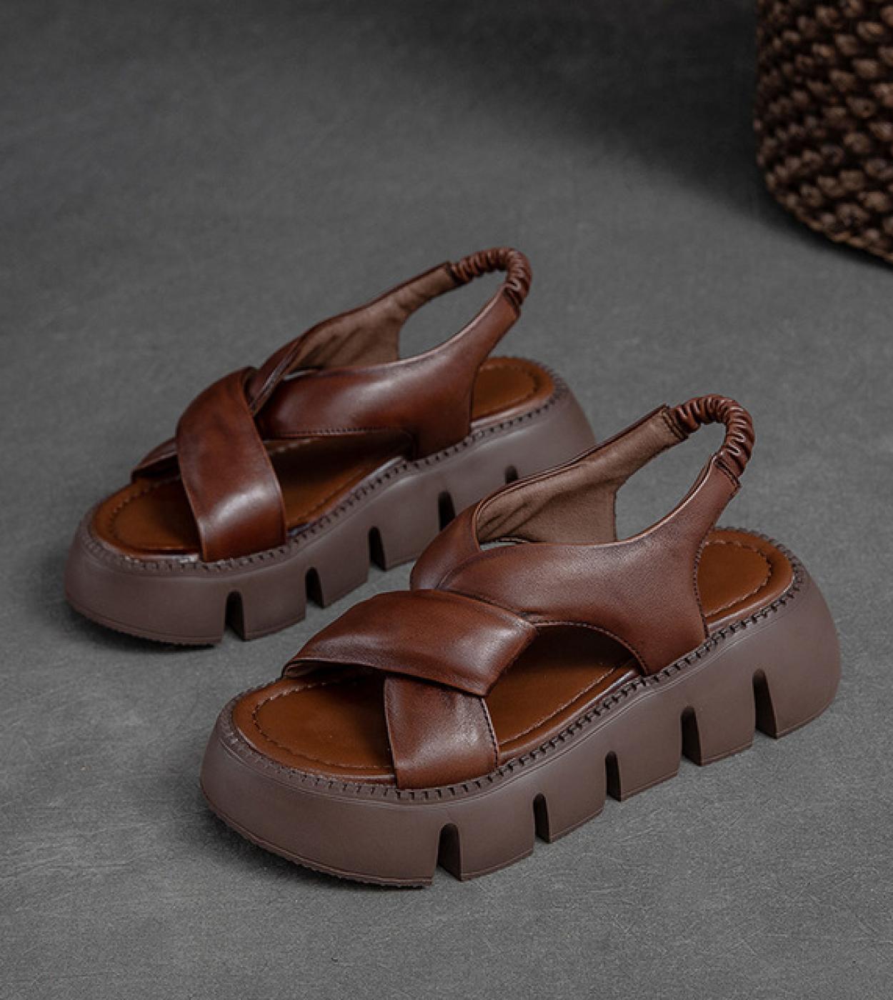 Genuine leather ladies on sale sandals