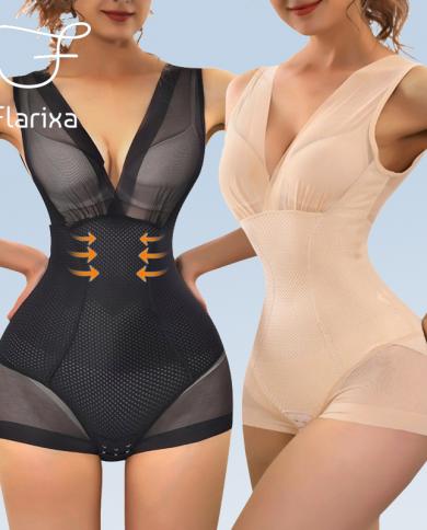 flarixa mesh shapewear נשים בגד גוף פוש אפ חזיית תיקון גופיית מותן מאמן בטן חולצת גוף לינג שקופה