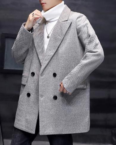 סוודר סריג מעובה בלייזר באיכות גבוהה לגברים עסקים מזדמנים פשוט אלגנטי אופנה גנטלמן חליפת דק מעיל רוח