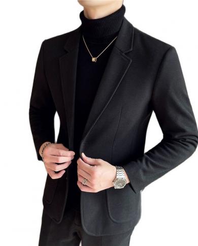 סגנון חדש חליפה  מכנסיים טרנדי טיפוח עצמי ניזי צמר בריטי קזואל גנטלמן גנטלמן בצבע אחיד