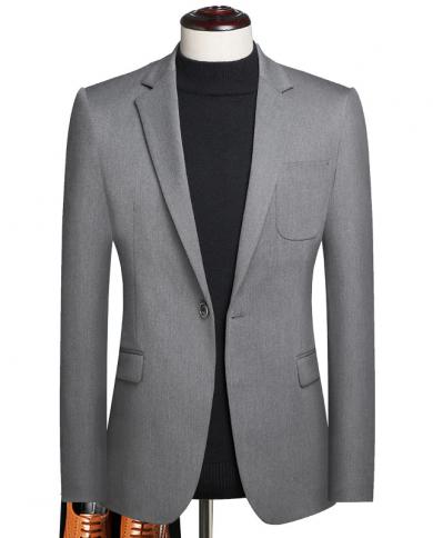 עסק אופנה לגברים באיכות גבוהה באיכות גבוהה בריטי דק צבע אחיד מזדמן חליפת גנטלמן נוער חליפת כפתור דקה