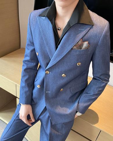 חליפות גברים חדשות במגוון סגנונות יכול לבחור עסקים בסגנון הונג קונג אופנה קזואל חליפה רשמית רזה בלייזר