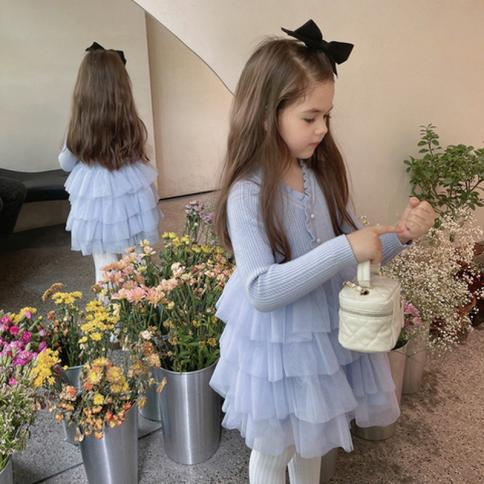 שמלת ילדה שרוול ארוך חורף שמלת ילדות חמה יום הולדת בגדי שכבות 38t בנות שנה חדשה סוודר שמלות תינוק סתיו
